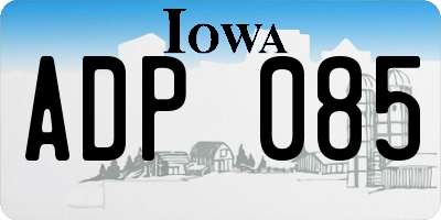 IA license plate ADP085