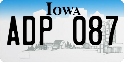 IA license plate ADP087