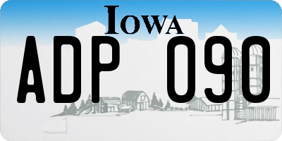 IA license plate ADP090
