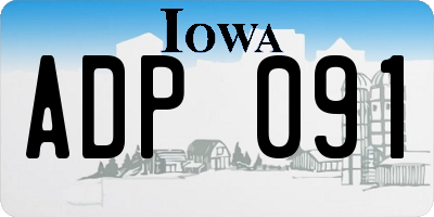 IA license plate ADP091