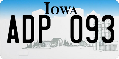 IA license plate ADP093