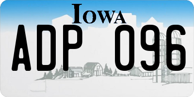 IA license plate ADP096