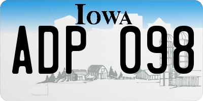 IA license plate ADP098