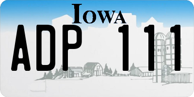 IA license plate ADP111