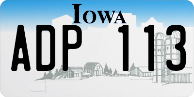 IA license plate ADP113