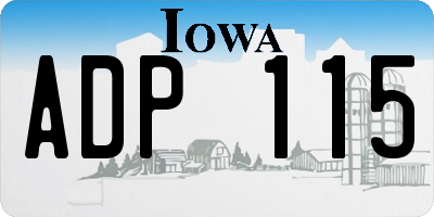 IA license plate ADP115