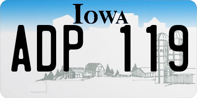 IA license plate ADP119