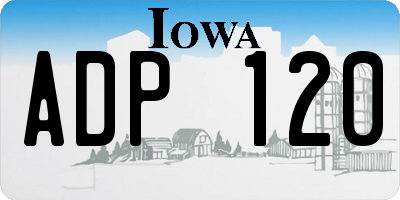 IA license plate ADP120