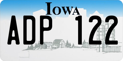 IA license plate ADP122