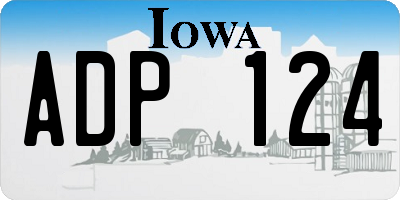 IA license plate ADP124