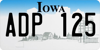 IA license plate ADP125