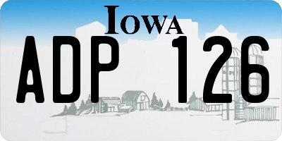 IA license plate ADP126