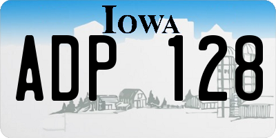 IA license plate ADP128