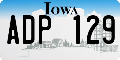 IA license plate ADP129