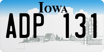 IA license plate ADP131