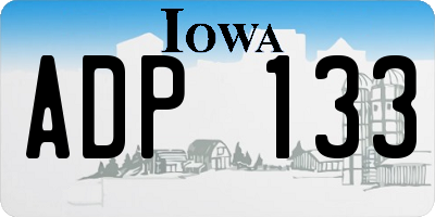 IA license plate ADP133