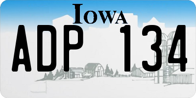 IA license plate ADP134