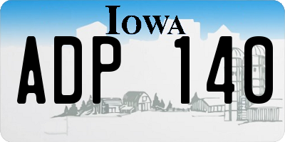 IA license plate ADP140