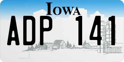 IA license plate ADP141