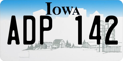 IA license plate ADP142