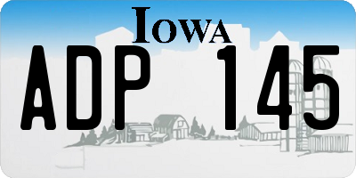 IA license plate ADP145