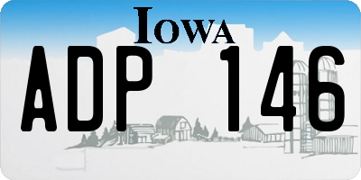 IA license plate ADP146