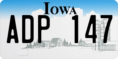 IA license plate ADP147
