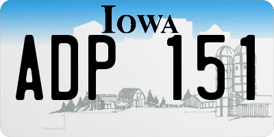 IA license plate ADP151