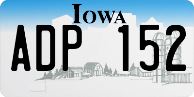 IA license plate ADP152