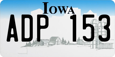 IA license plate ADP153