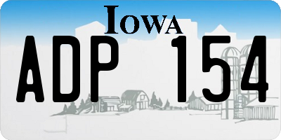 IA license plate ADP154