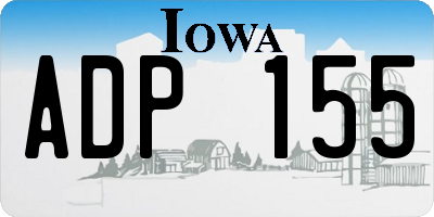 IA license plate ADP155