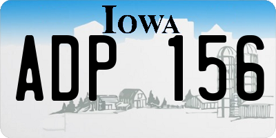 IA license plate ADP156
