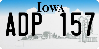 IA license plate ADP157