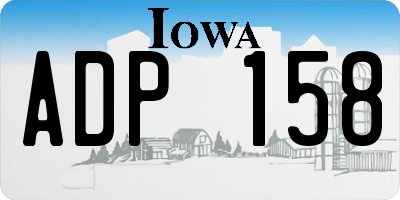 IA license plate ADP158