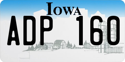 IA license plate ADP160