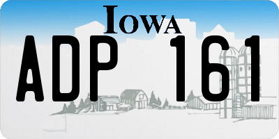 IA license plate ADP161