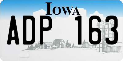 IA license plate ADP163