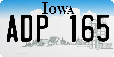 IA license plate ADP165