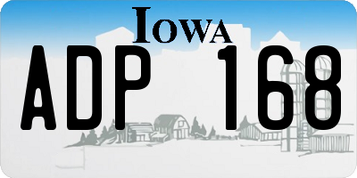 IA license plate ADP168