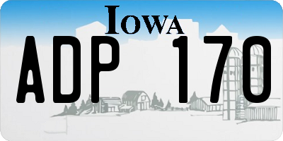 IA license plate ADP170