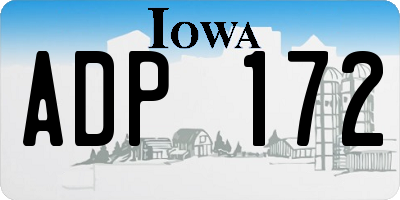 IA license plate ADP172
