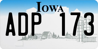 IA license plate ADP173