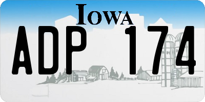IA license plate ADP174