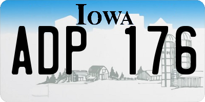 IA license plate ADP176