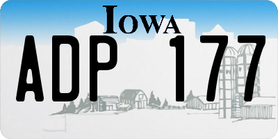 IA license plate ADP177