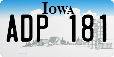 IA license plate ADP181