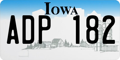 IA license plate ADP182