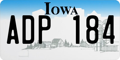 IA license plate ADP184