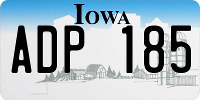 IA license plate ADP185